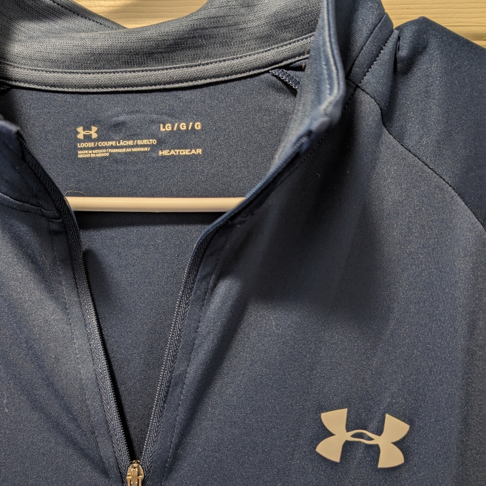 Under Armour Navy Blue Quarter-Zip Pullover - Picture 5 of 8
